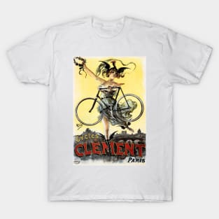 CLEMENT CYCLES Paris Art Nouveau Vintage French Advertising T-Shirt